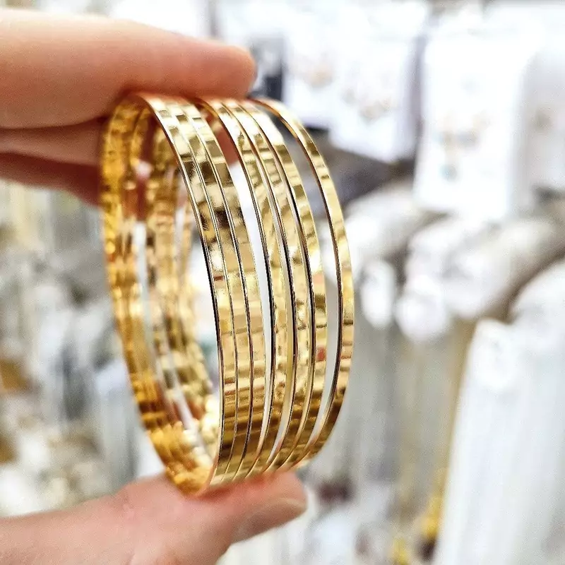 النگو زنانه آینه ای پک دو عددی براق