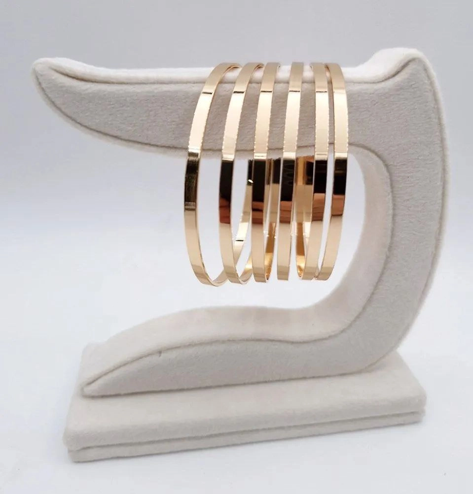 النگو زنانه آینهای پهن تخت پک دو عددی