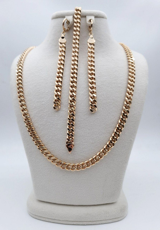 سرویس ژوپینگ زنانه مدل کارتیر با طراحی زنجیری کلاسیک و درخشش مشابه طلا