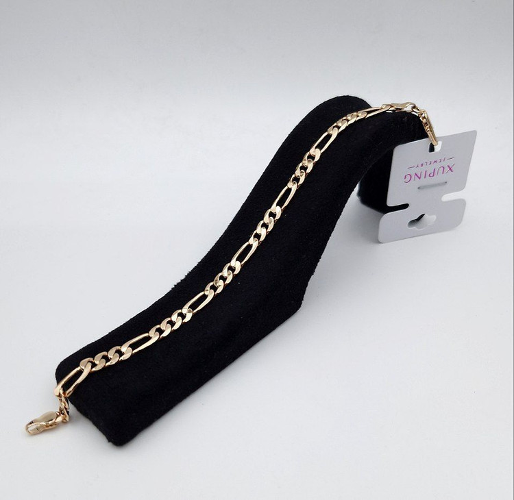 دستبند زنانه ژوپینگ طرح طلا با طراحی زنجیری ظریف و درخشش طلایی جذاب