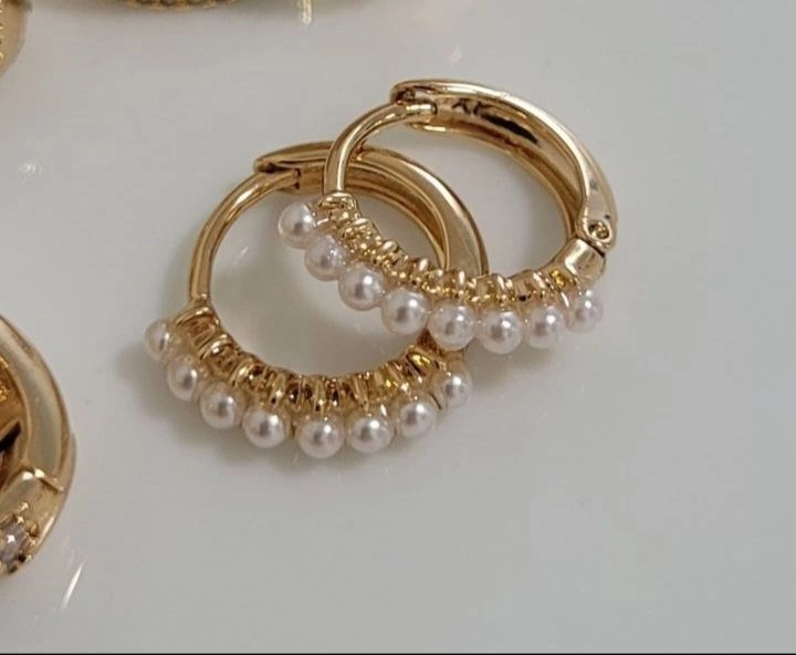 گوشواره زنانه کپی طلا ژوپینگ مدل حلقهای شیک و خاص