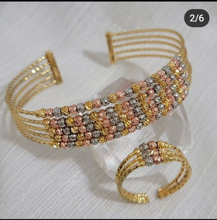 ست دستبند و انگشتر زنانه شیک مناسب استایل مجلسی