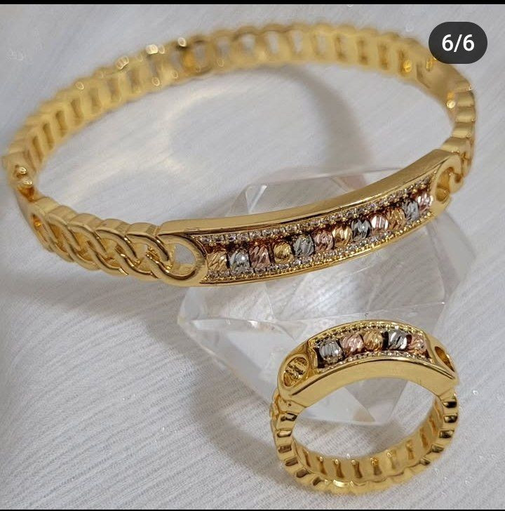 ست دستبند و انگشتر زنانه سیتی گلد مدل البرنادو