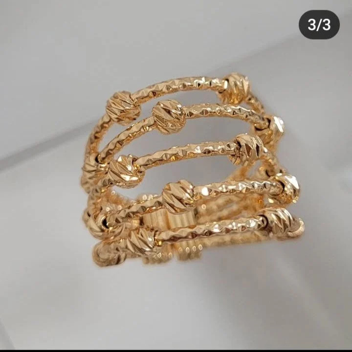 انگشتر زنانه طلاروس مدل البرنادو با طراحی بافتدار