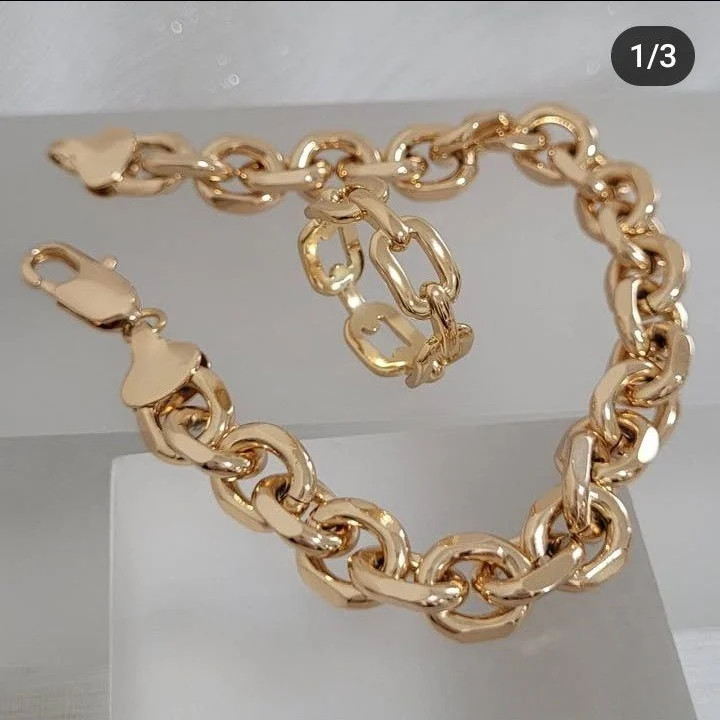 ست دستبند و انگشتر زنانه طرح طلا ژوپینگ مدل زنجیری