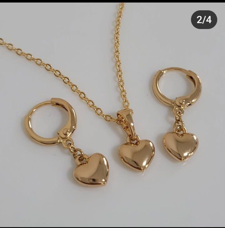 سرویس گردنبند دستبند گوشواره قلب ژوپینگ