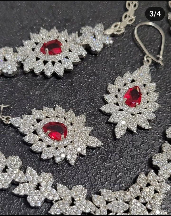 سرویس جواهری زنانه نگین یاقوتی