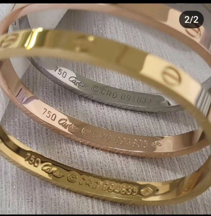 دستبند کارتیر استیل اصل طلایی نقرهای رزگلد