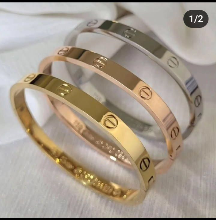 دستبند بنگل کارتیر زنانه پک سه تایی