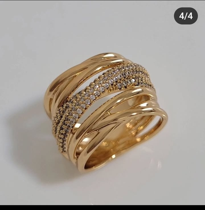 انگشتر زنانه ژوپینگ طلایی نگین دار