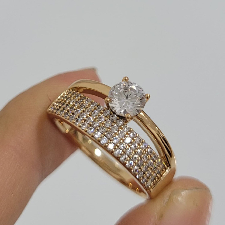 انگشتر زنانه ژوپینگ نگین دار با رکاب نگین کاری