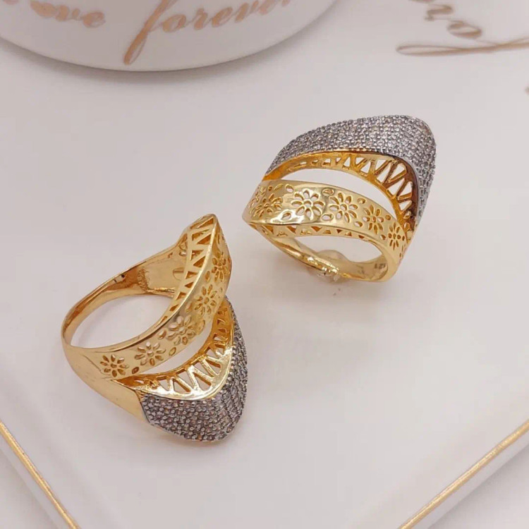 انگشتر زنانه ژوپینگ با طراحی ترکیبی نگین دار سایز ۶ تا ۹