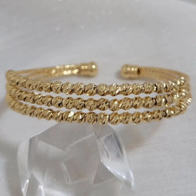 دستبند زنانه طرح طلا YSX مدل البرنادو چند ردیفه طلایی