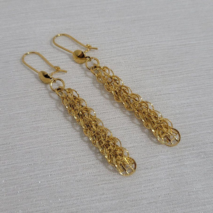 گوشواره آویز زنانه YSX طلایی – آویز بلند زنجیری چند رشتهای