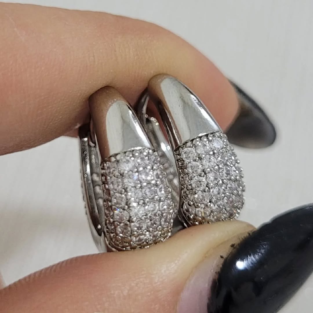 گوشواره حلقه ای سفید زنانه