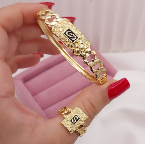 ست دستبند، انگشتر طرح طلای زنانه