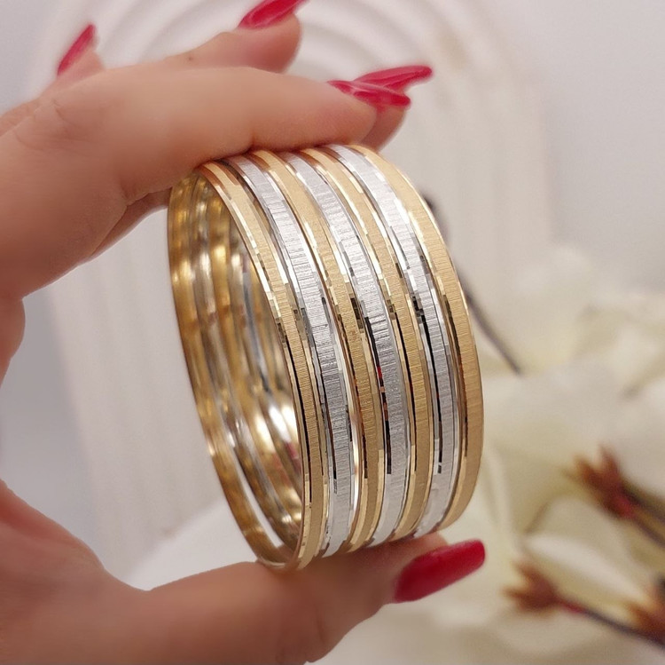 النگو زنانه طرح طلا روس دو رنگ