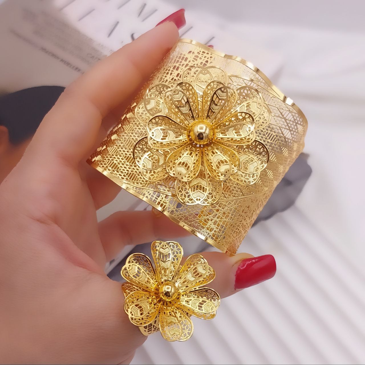 ست دستبند، انگشتر بحرینی زنانه