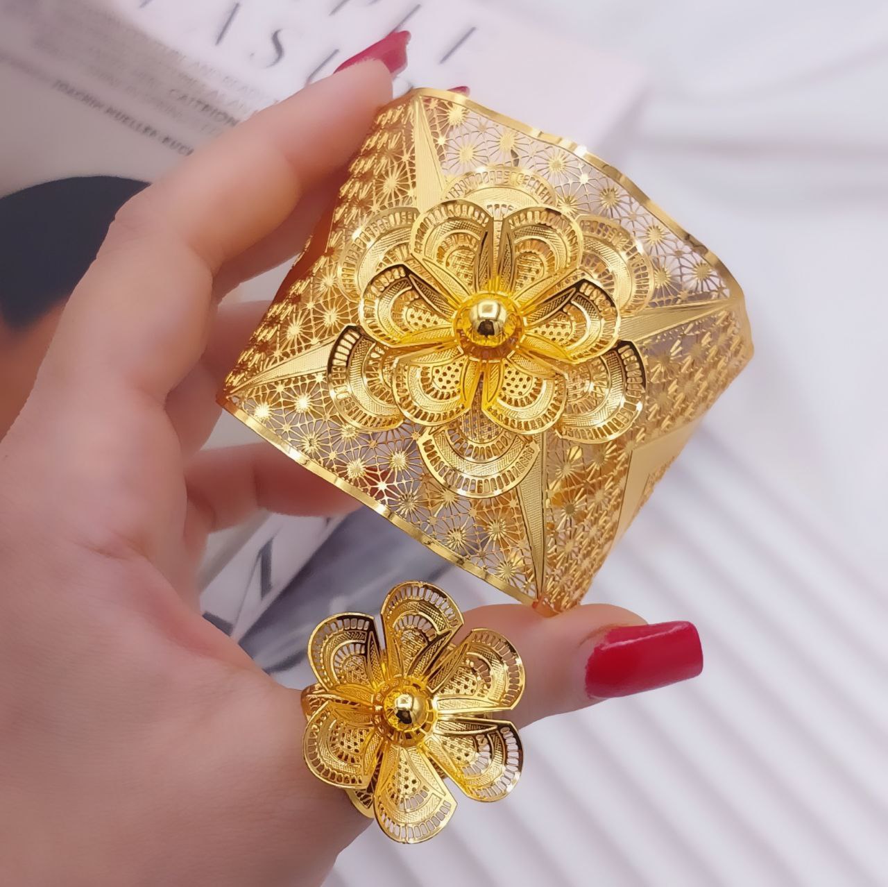 ست دستبند، انگشتر بحرینی زنانه