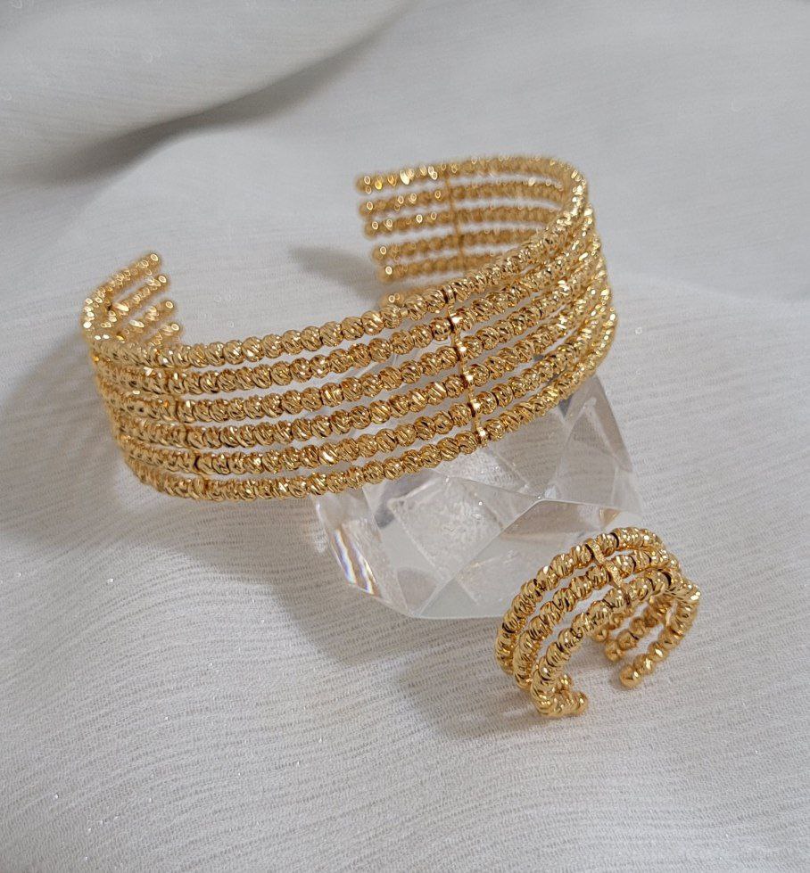 ست دستبند و انگشتر آلبرنادو نقرهای ضد حساسیت برای استفاده روزمره