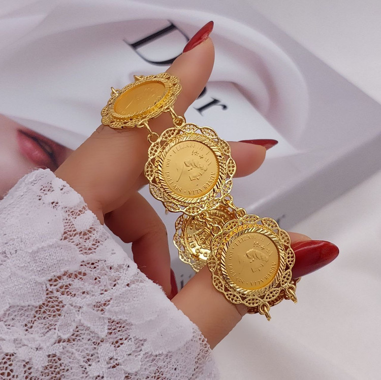 دستبند زنانه مدل سکه ای