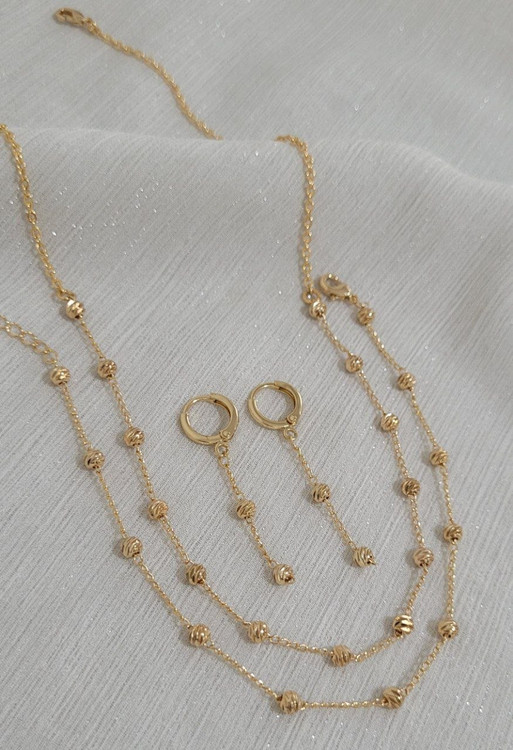 سرویس طرح طلا زنانه مدل آلبرنادو رنگ ثابت