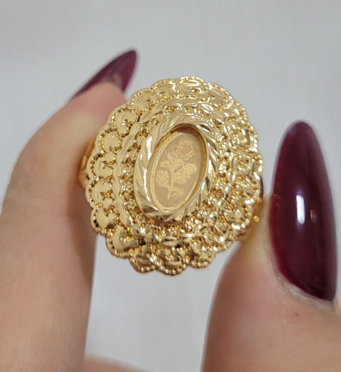 گردنبند و گوشواره گل بیضی طرح طلا