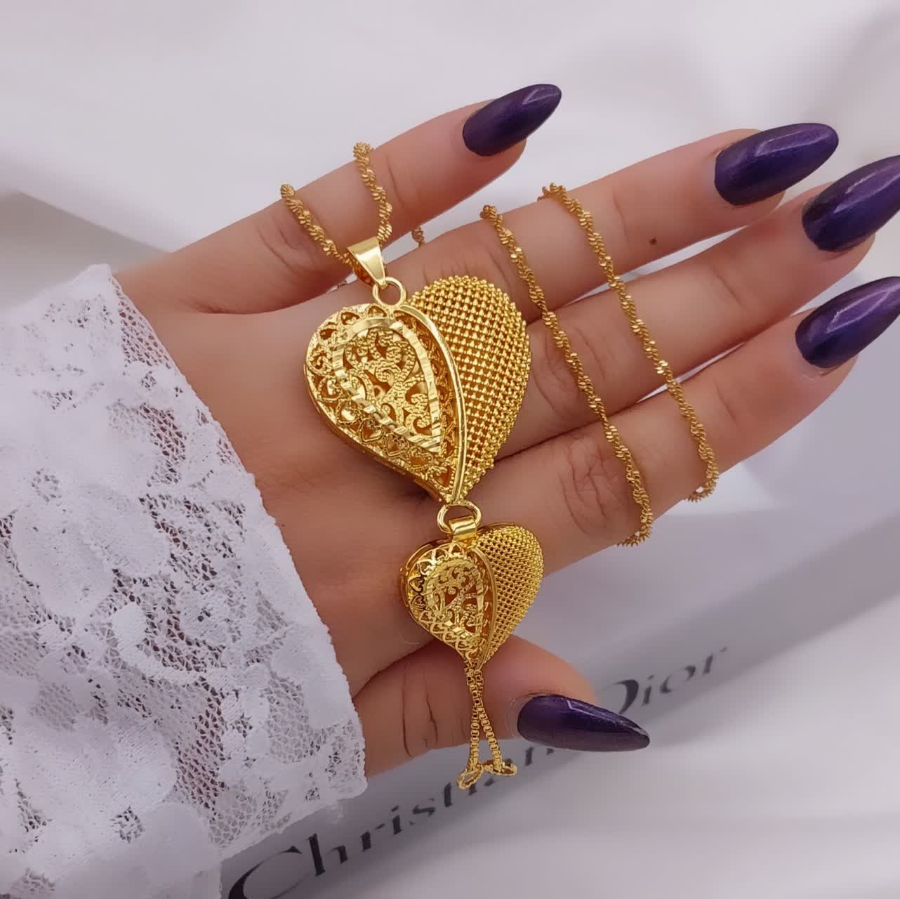 گردنبند قلبی طلایی