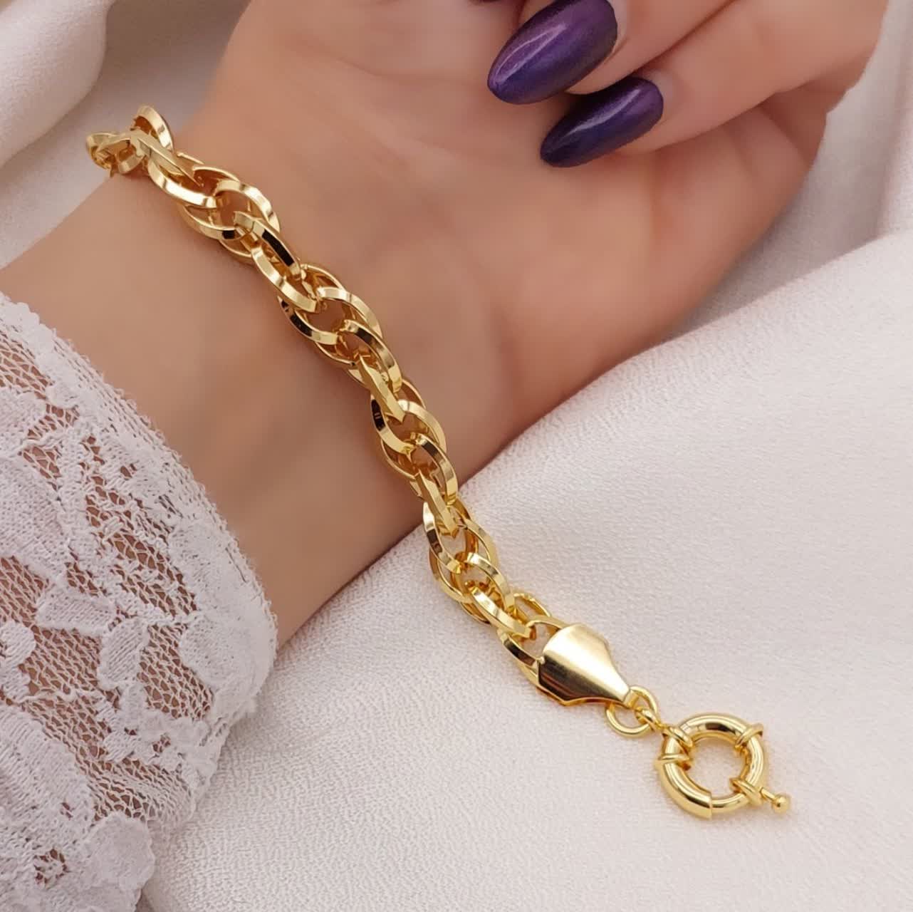 دستبند زنجیری زنانه CityGold حلقهای کلاسیک روزمره