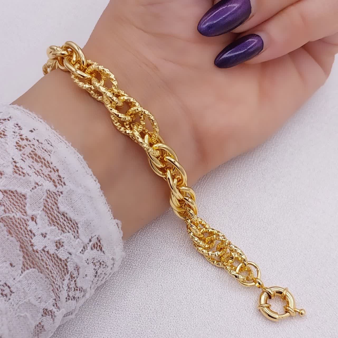 دستبند زنجیری زنانه CityGold حلقهای ترکیبی خاص