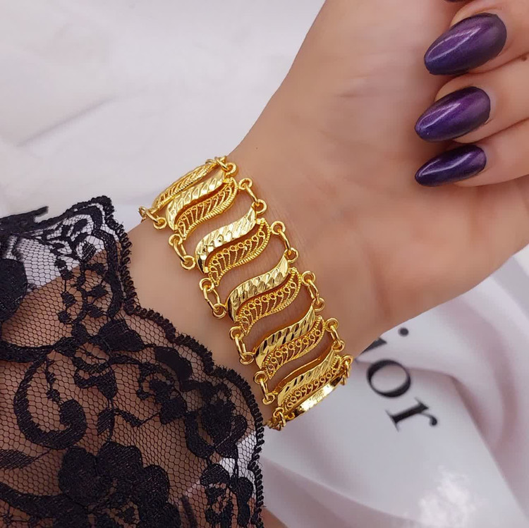دستبند طرح طلا زنانه CityGold مدل موجی