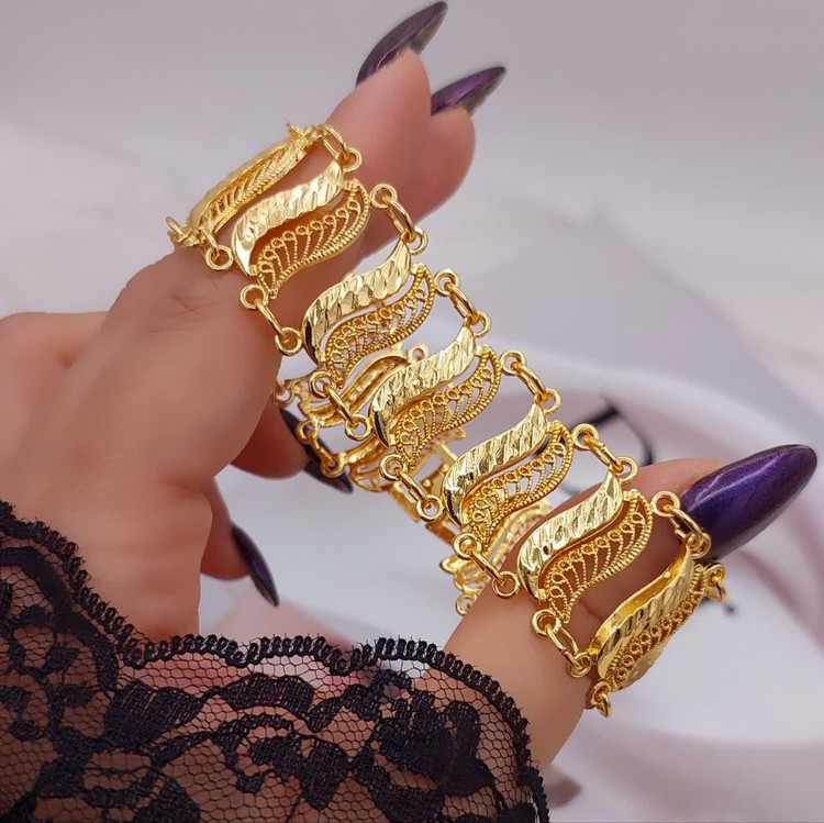 دستبند طرح طلا زنانه CityGold مدل موجی