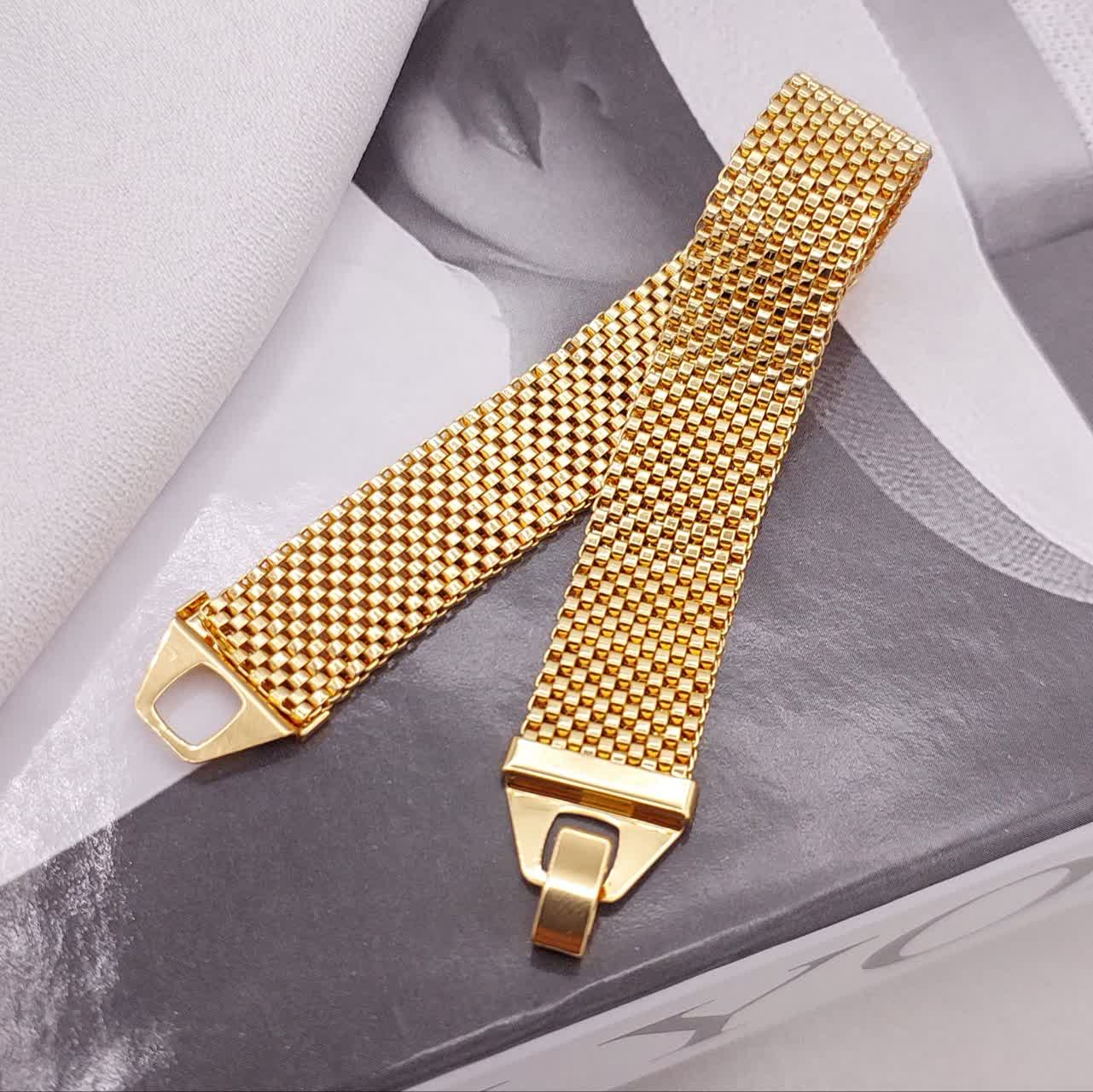 دستبند طرح طلا زنانه حصیری CityGold