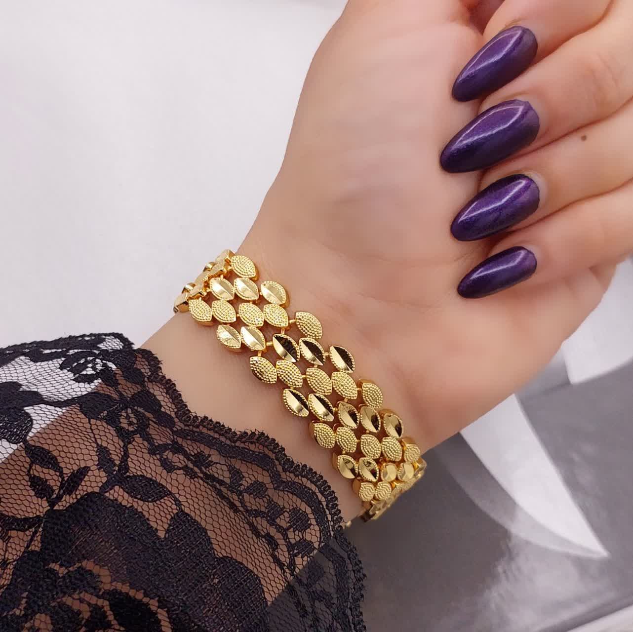 دستبند طرح طلا زنانه سکهای CityGold