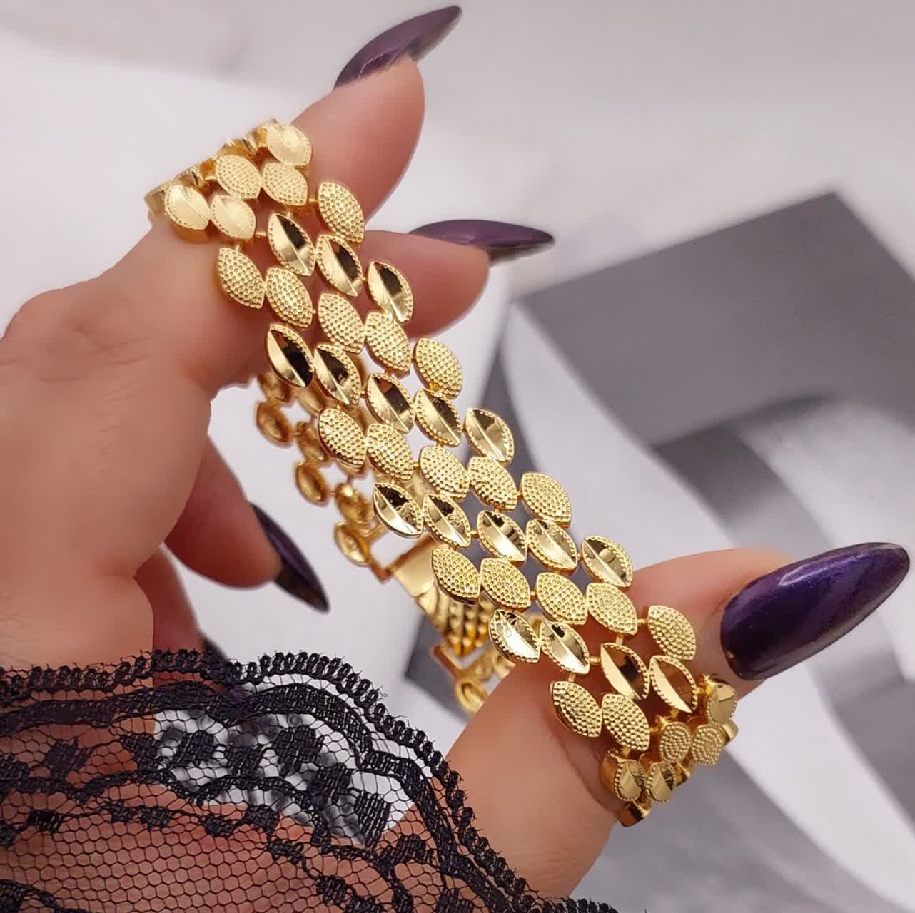 دستبند طرح طلا زنانه CityGold پولکی براق