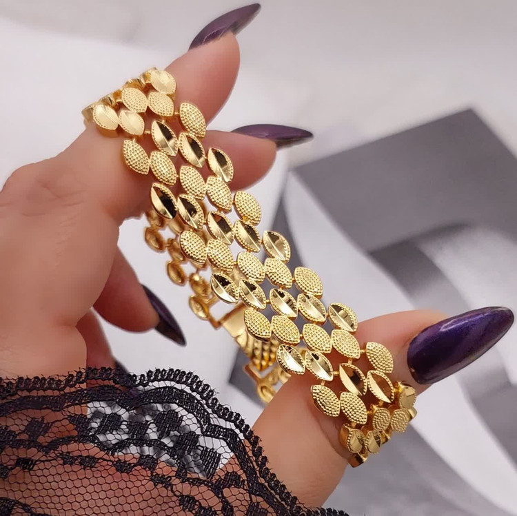 دستبند طرح طلا زنانه CityGold پولکی براق