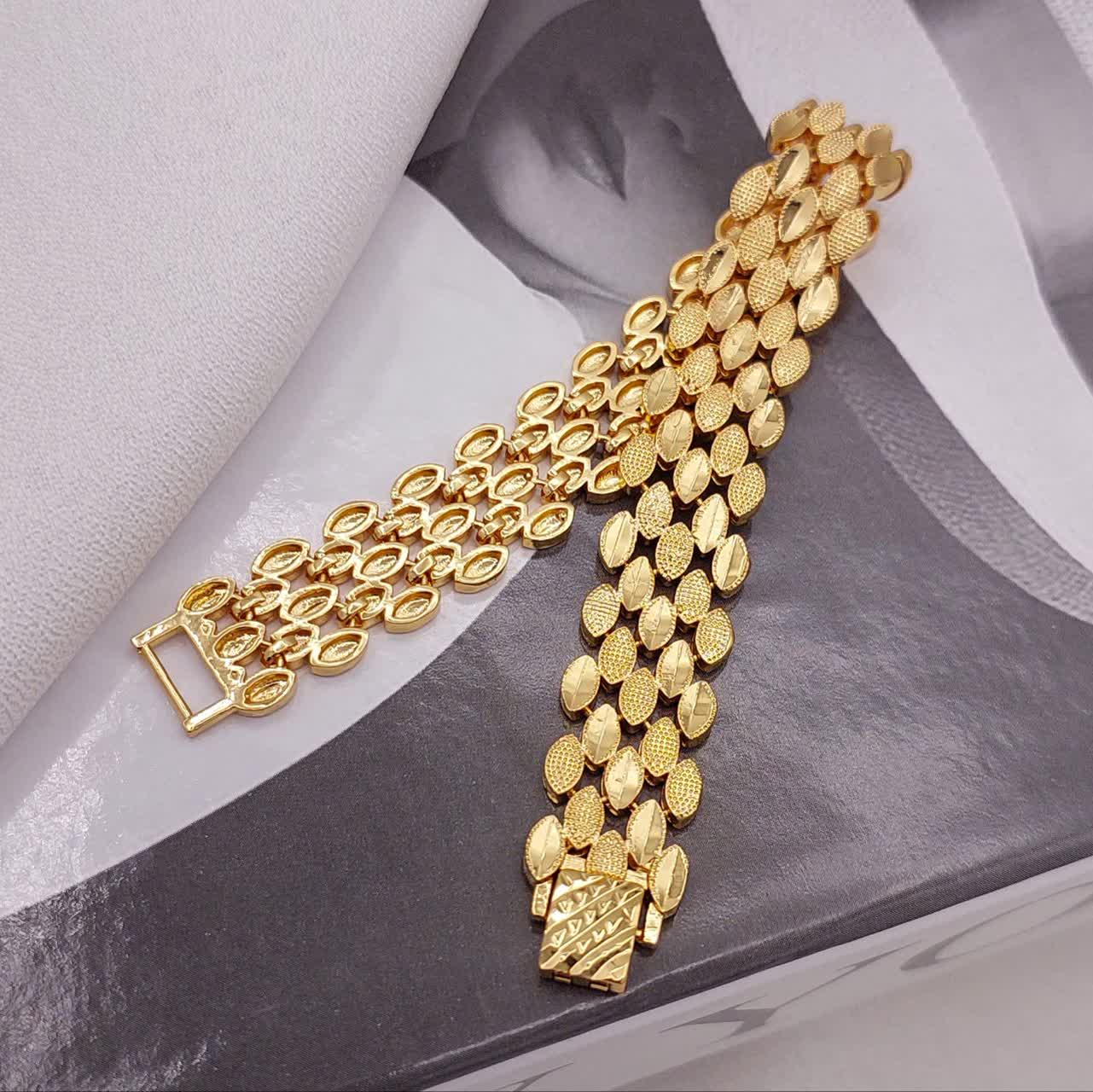 دستبند طرح طلا زنانه CityGold پولکی چندلایه