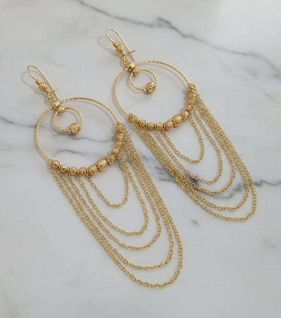 گوشواره البرنادو آویزدار زنانه رنگ ثابت مناسب استفاده دائم