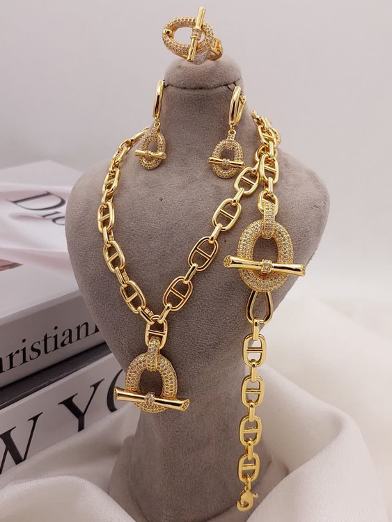 سرویس جواهری زنانه نگین اتریشی برند پرنس بدون حساسیت