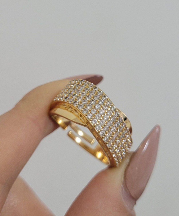 انگشتر ادامسی برند CM فریسایز مدل طلایی