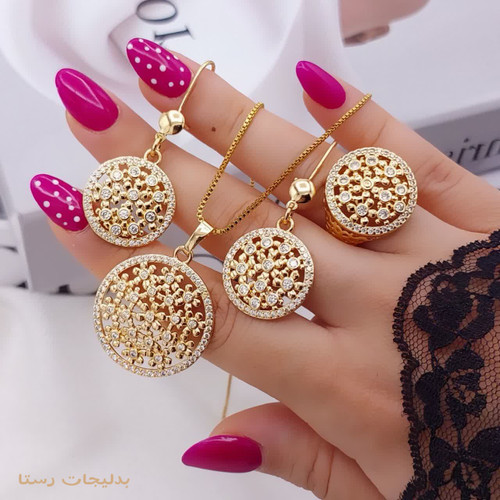 نیمست انگشتردار زنانه برند H_M با طراحی دایرهای مشبک