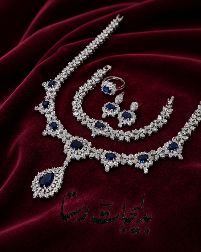 سرویس جواهری زنانه پرنس سبز زمردی