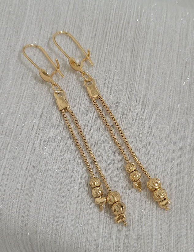 گوشواره آویز البرنادو سیتی گلد City Gold رنگ ثابت مدل زنجیری