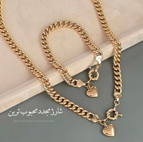 نیم ست قلب کارتیه زنانه ژوپینگ شامل گردنبند ۴۵ سانتی و ست شیک زنانه فروش فقط به صورت ست