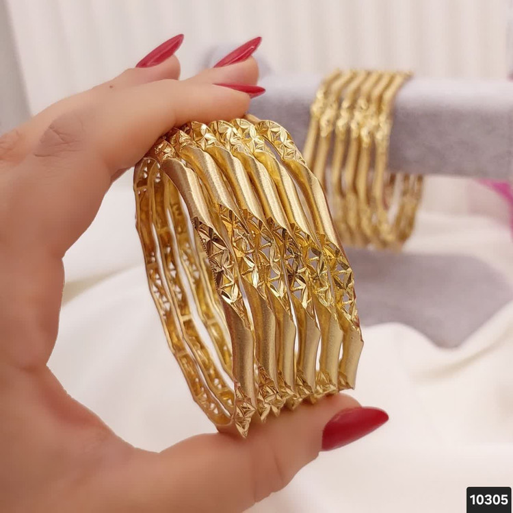 Fusion Gold-Plated Bangle (Matte) | Dual Pack, Colorfast, Hypoallergenic, Women’s Sizes