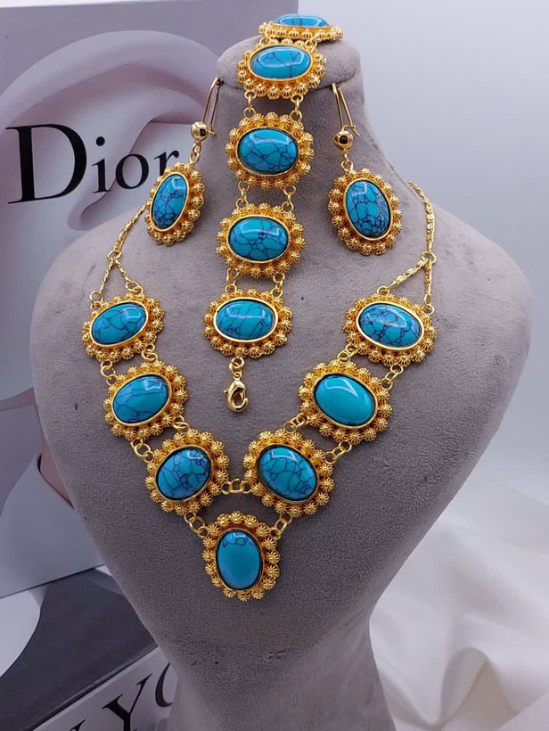 خرید سرویس جواهری برند My dear مدل آتش، رنگ ثابت، ضد حساسیت با کیفیت عالی و آبکاری قوی