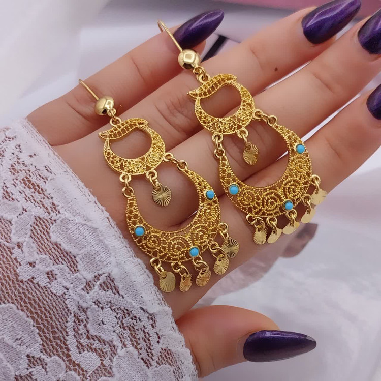 گوشواره آویز زنانه برند سیتی گلد کد ۱۱۱۷ طرح جدید پرفروش و شیک