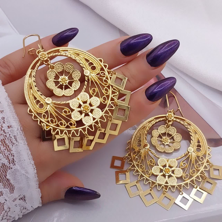 گوشواره طرح بحرینی زنانه سیتی گلد کد ۱۱۱۸ با ۳ طرح سنتی و مدرن بسیار خاص