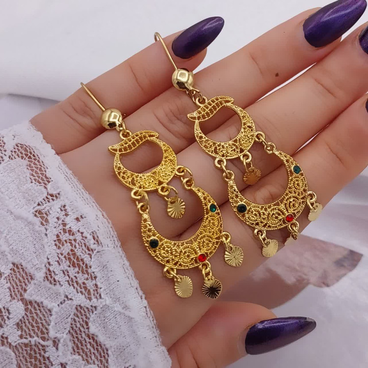 گوشواره آویز حصیری جدید زنانه سیتی گلد کد ۱۱۱۹ در ۴ طرح پرفروش و شیک