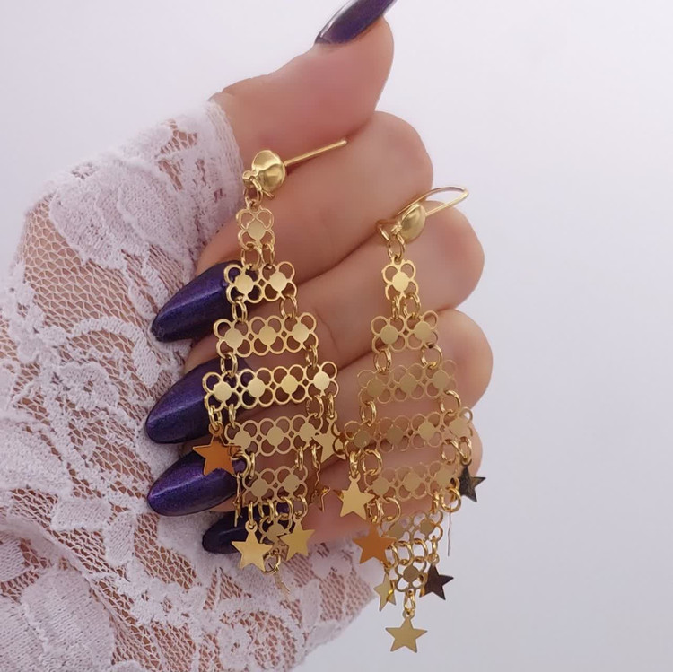 گوشواره حصیری خاص و مدرن سیتی گلد کد ۱۱۱۹ مناسب استایلهای مجلسی و روزمره